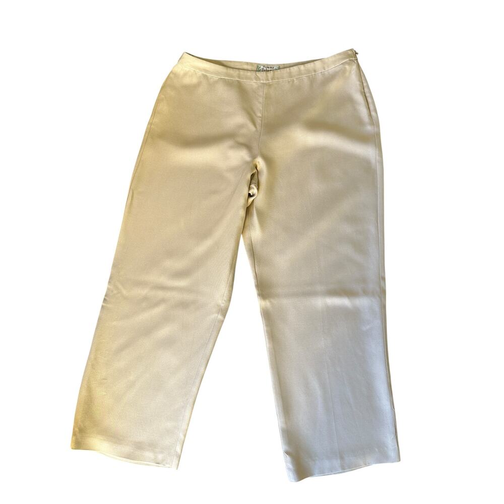 Tommy Bahama 100% Silk Cropped Pants Beige Women’s Size 10